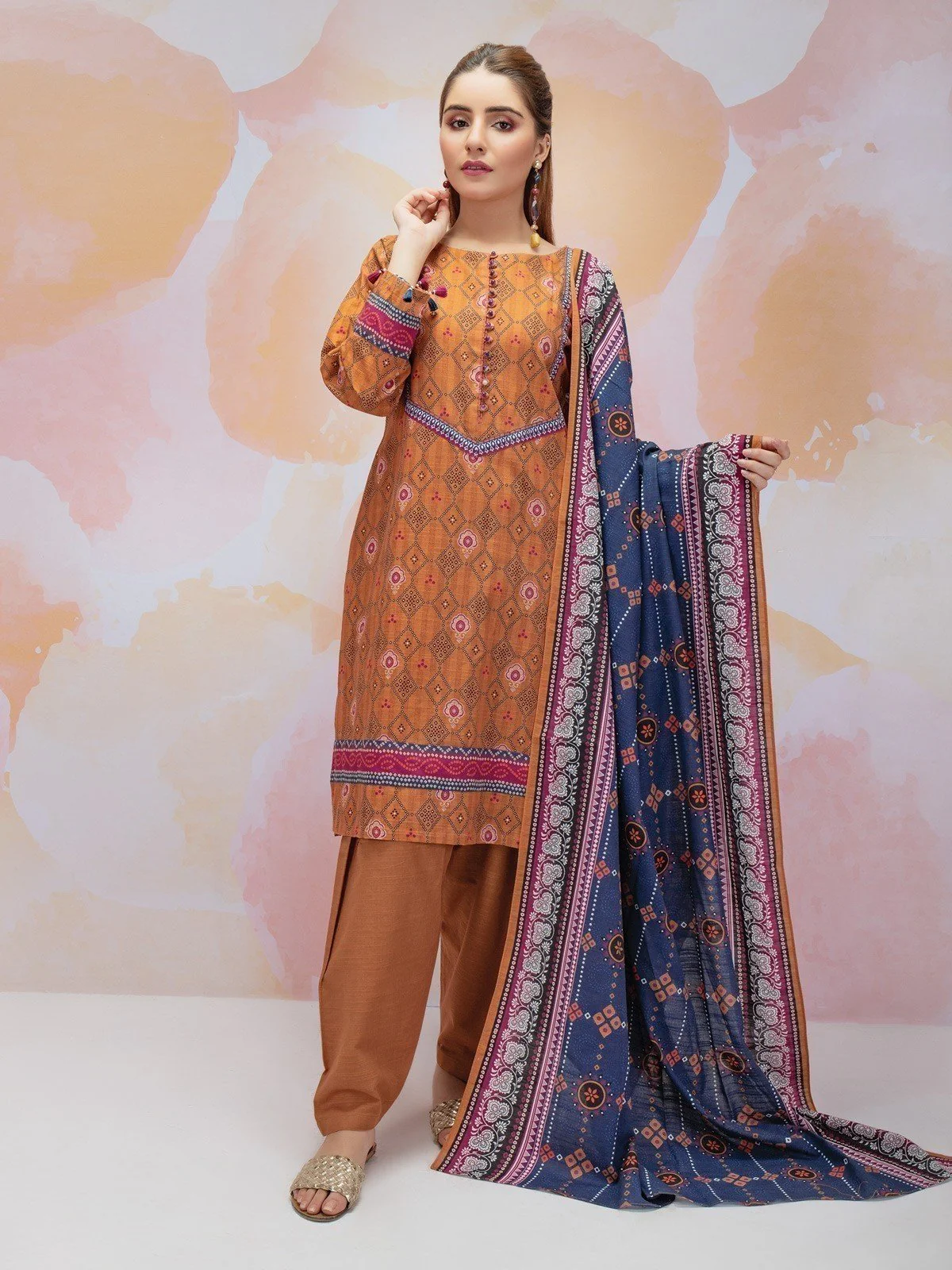 Printed Khaddar Suit - EWU21A9-21493