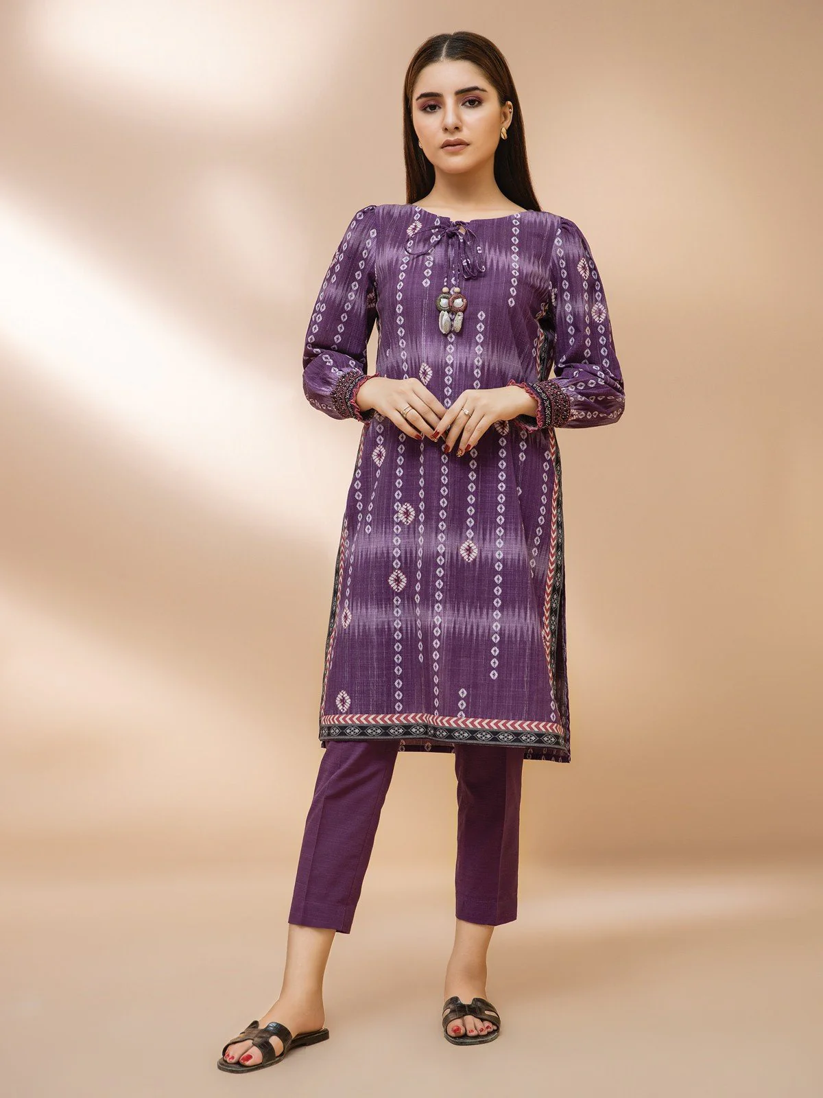 Printed Khaddar Shirt - EWU21A9-21567