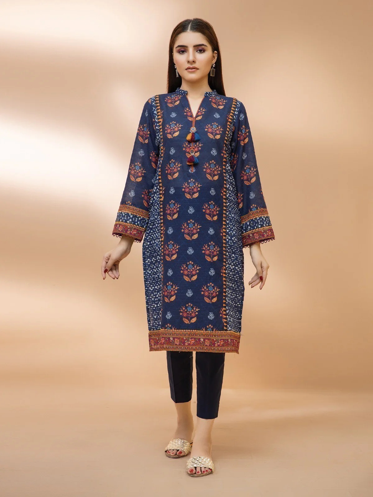 Printed Khaddar Shirt - EWU21A9-21568