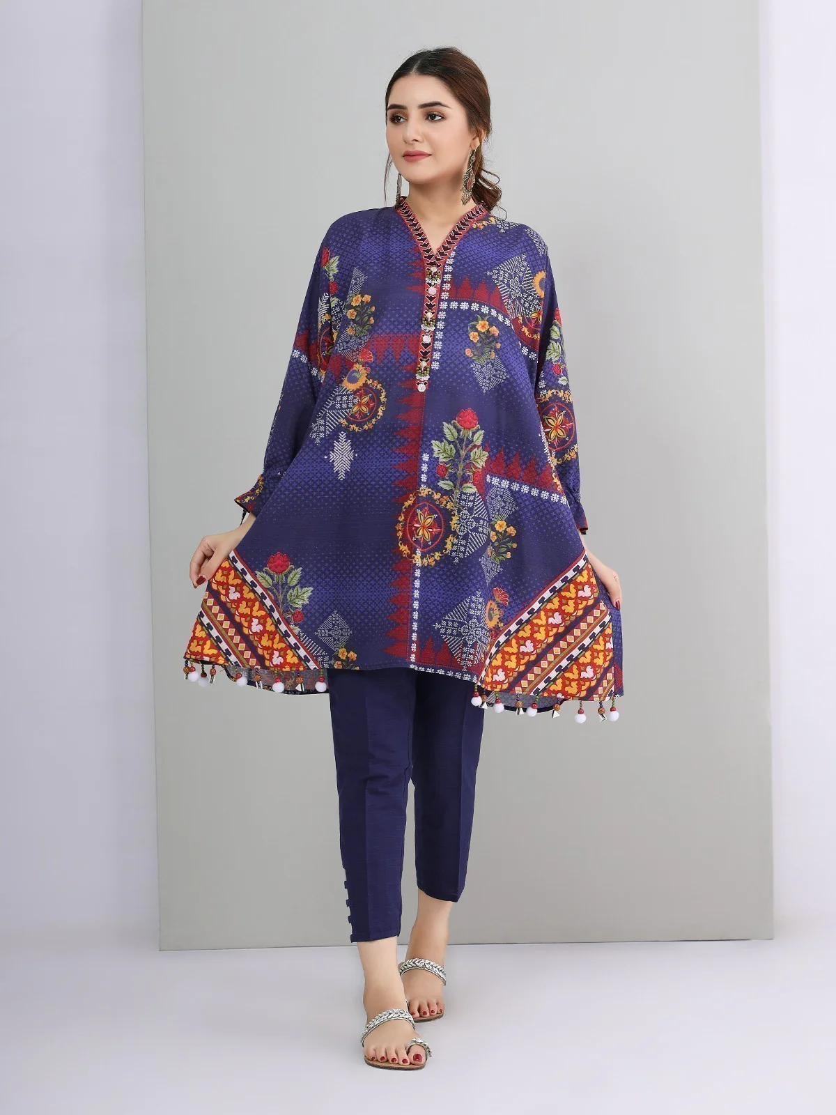 Printed Khaddar Shirt - EWU21A9-21575
