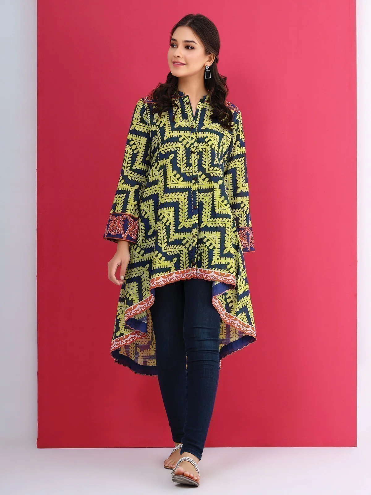 Printed Khaddar Shirt - EWU21A9-21581
