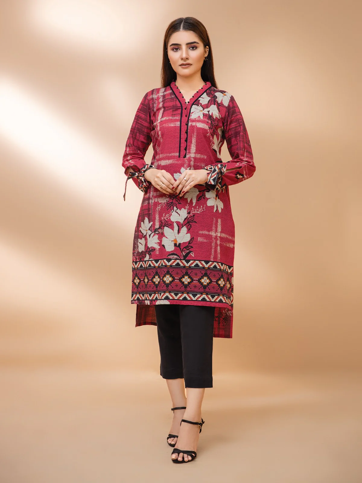 Printed Khaddar Shirt - EWU21A9-21585