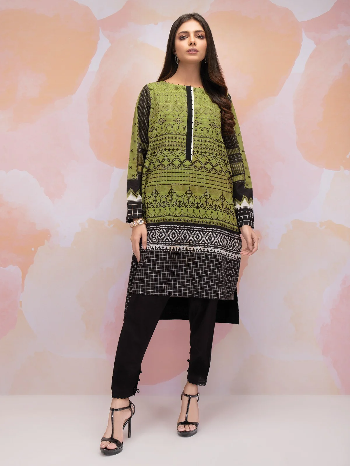 Printed Khaddar Shirt - EWU21A9-21593