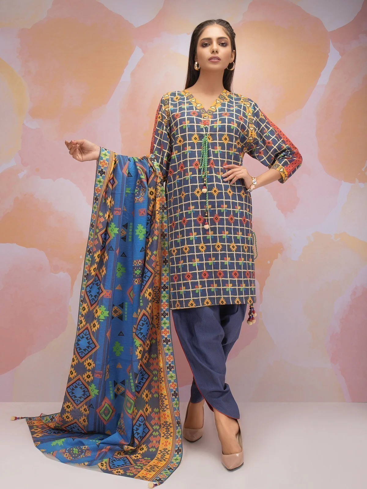 Printed Khaddar Suit - EWU21A9-21595