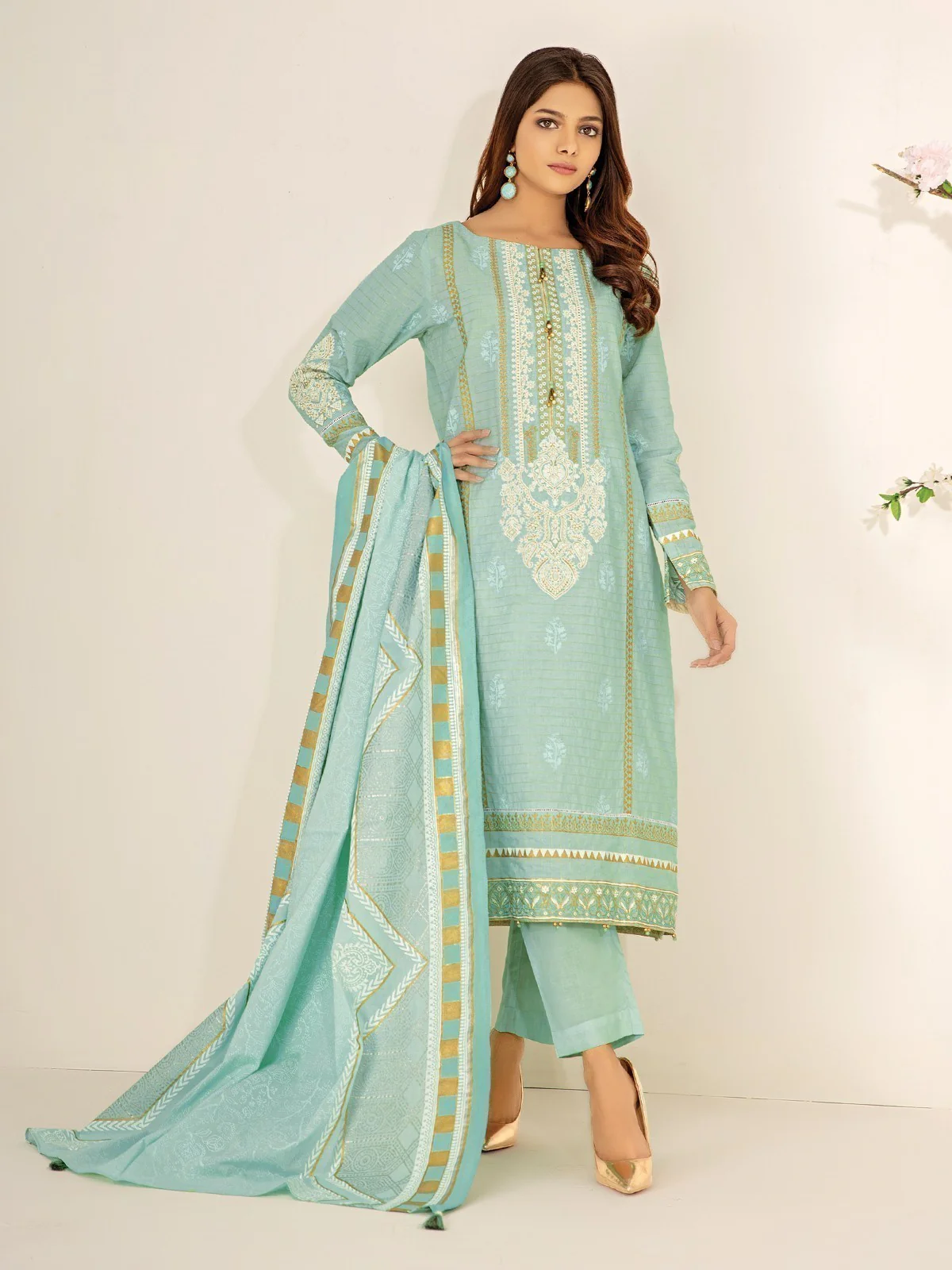 Embroidered Jacquard Suit - EWU21V2-20437