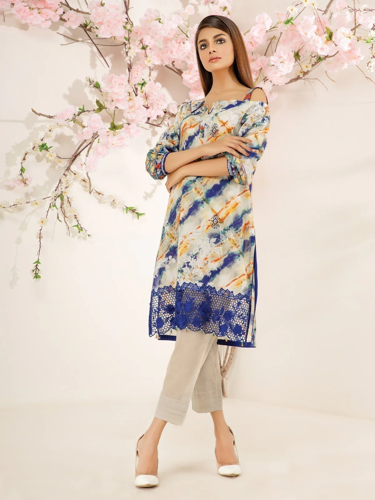 Embroidered Lawn Shirt - EWU21V2-20516