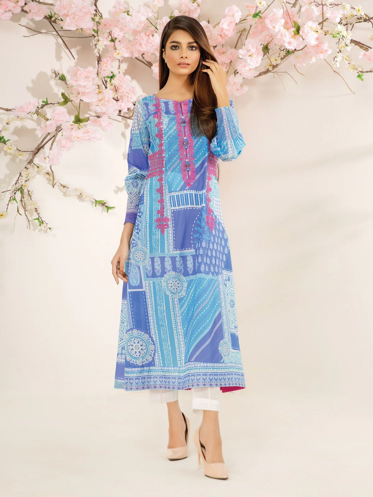 Embroidered Lawn Shirt - EWU21V2-20517