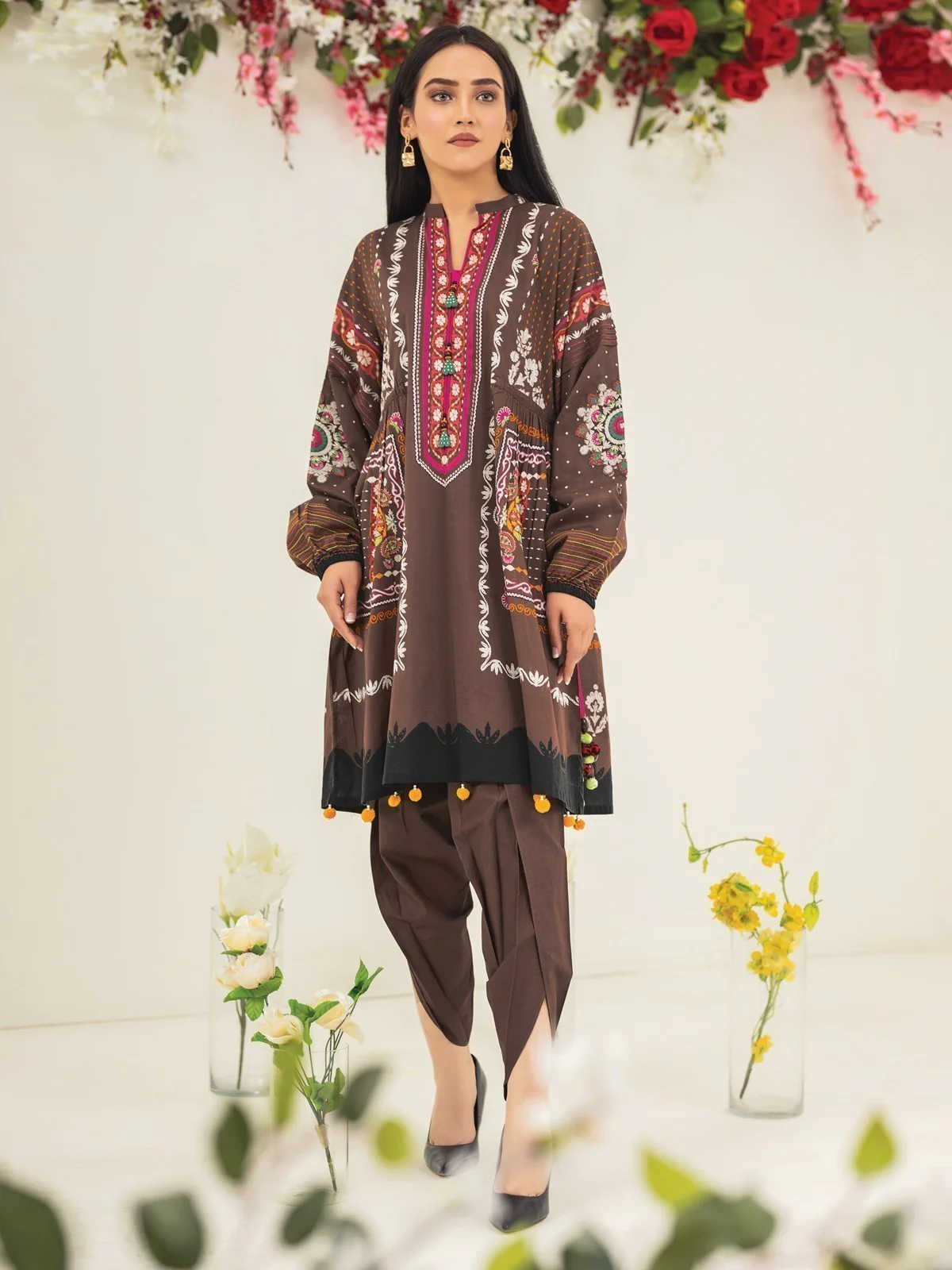 Embroidered Lawn Shirt - EWU21V2-20528