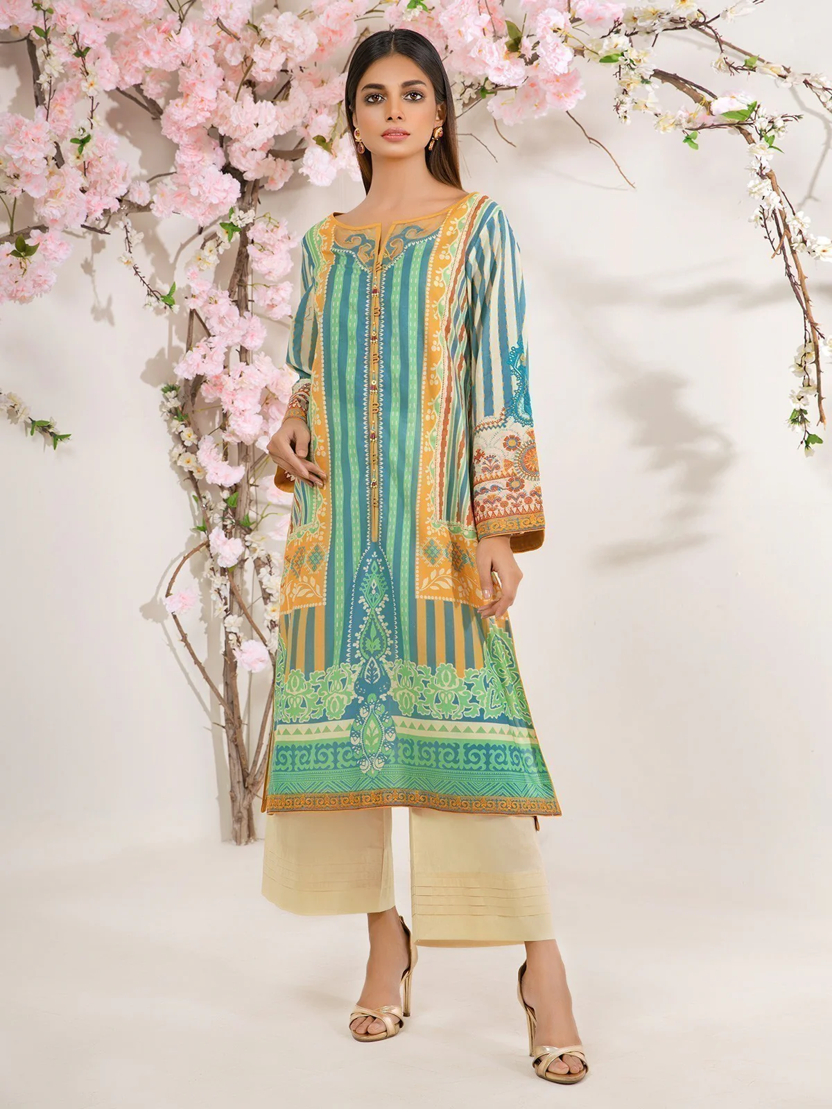 Embroidered Lawn Shirt - EWU21V2-20536