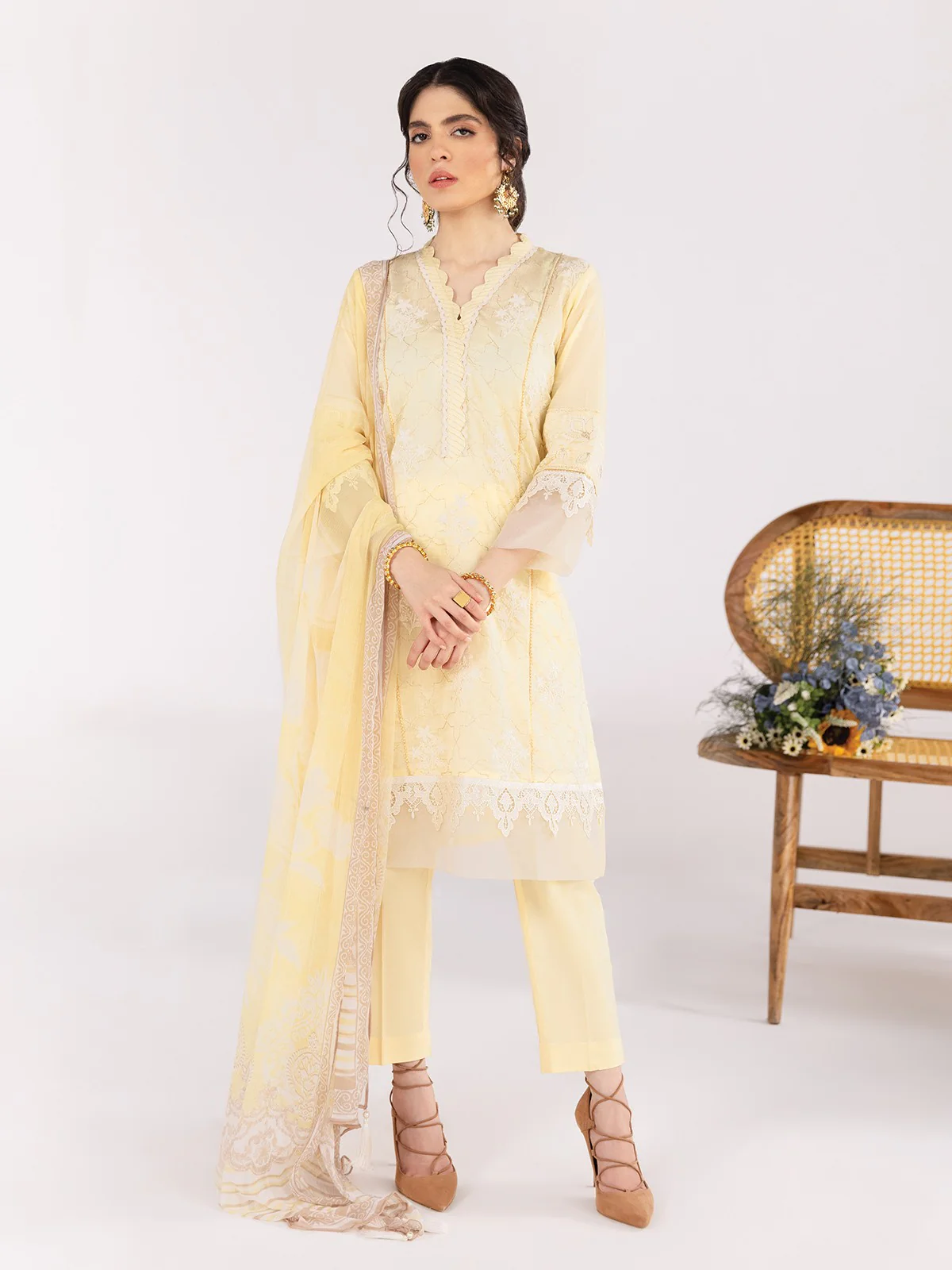 Embroidered Chanderi Suit - EWU21V5-21137