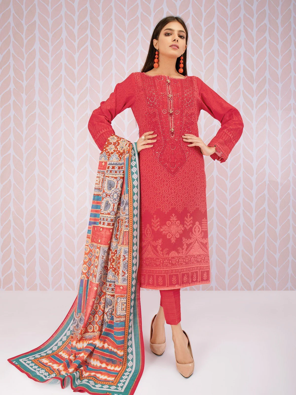 Embroidered Khaddar Suit - EWU21V8-21683