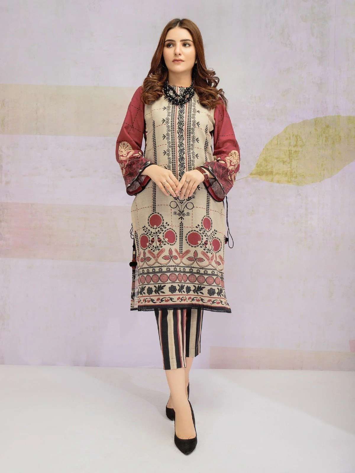 Embroidered Khaddar Shirt Trouser - EWU21V8-21697