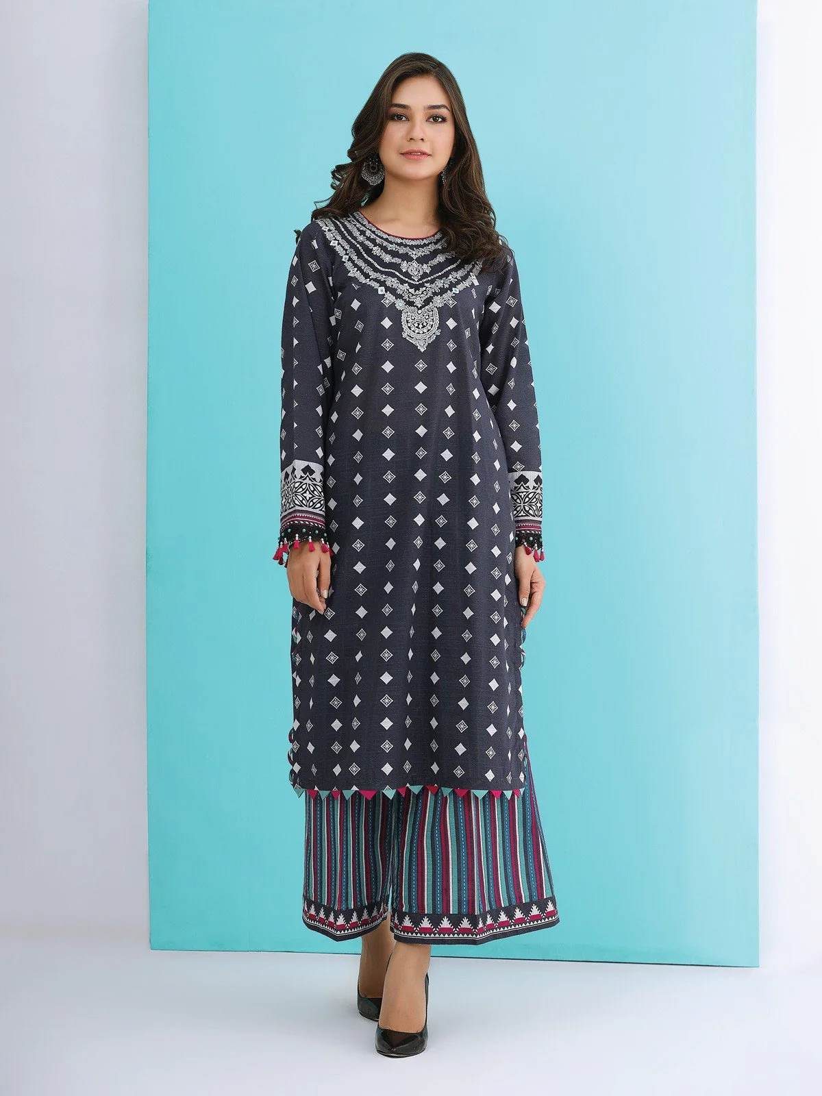 Embroidered Khaddar Shirt Trouser - EWU21V8-21699