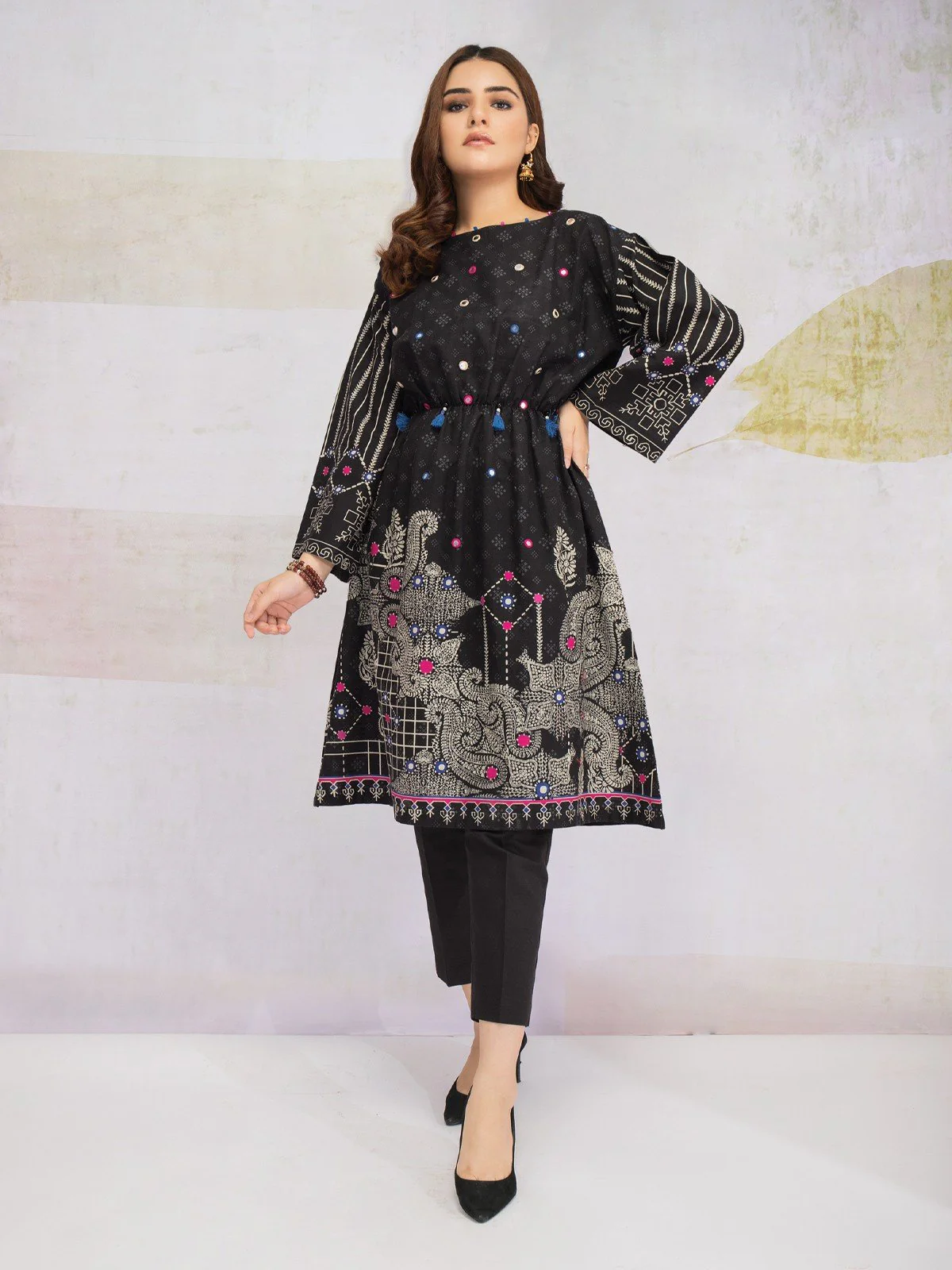 Embroidered Khaddar Shirt - EWU21V8-21714