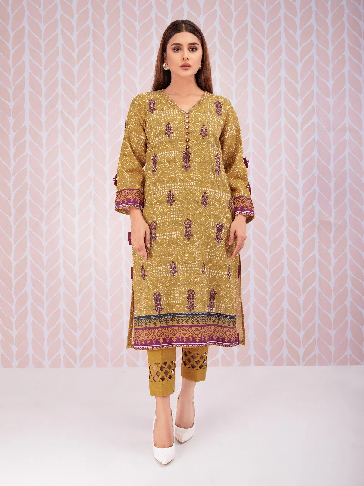Embroidered Khaddar Shirt - EWU21V8-21717