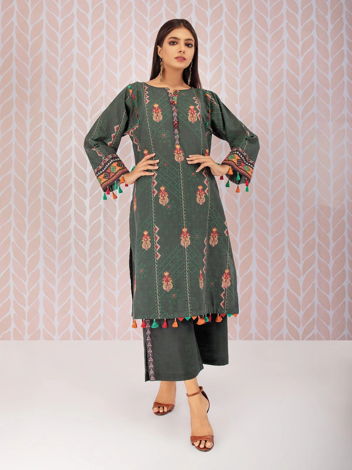 Embroidered Khaddar Shirt - EWU21V8-21719