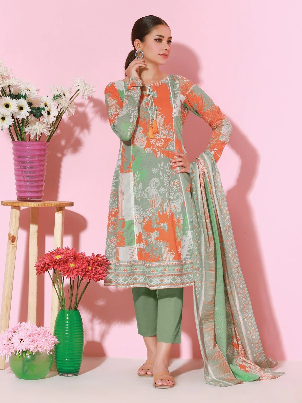 Printed Lawn Shirt Dupatta - EWU22A1-20695