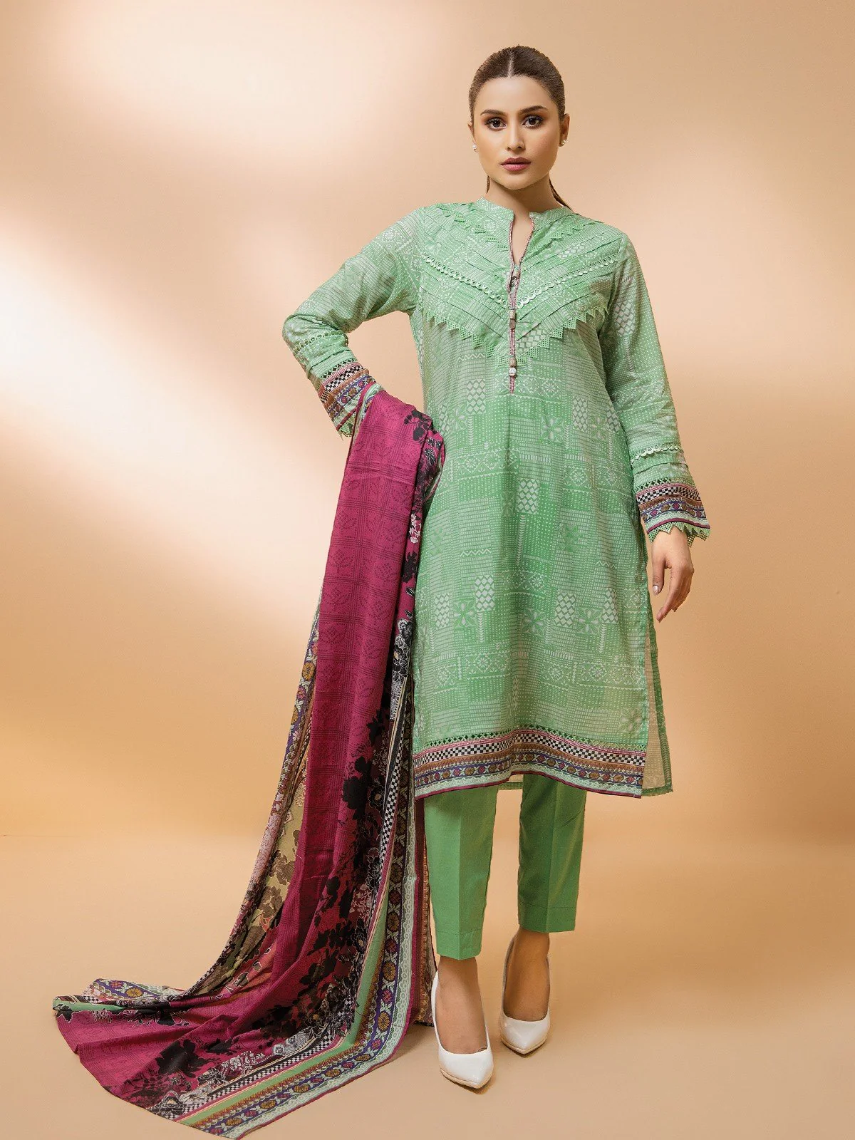 Printed Lawn Suit - EWU22A1-23006