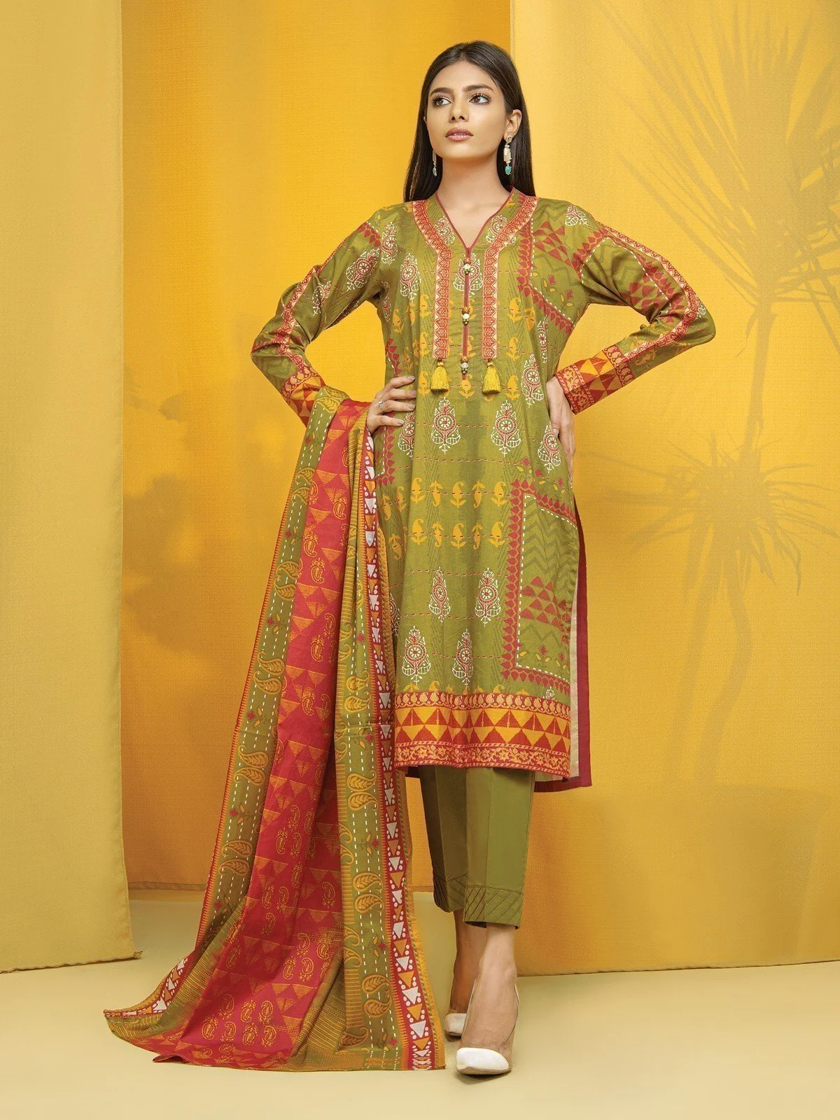Printed Lawn Suit - EWU22A1-23008