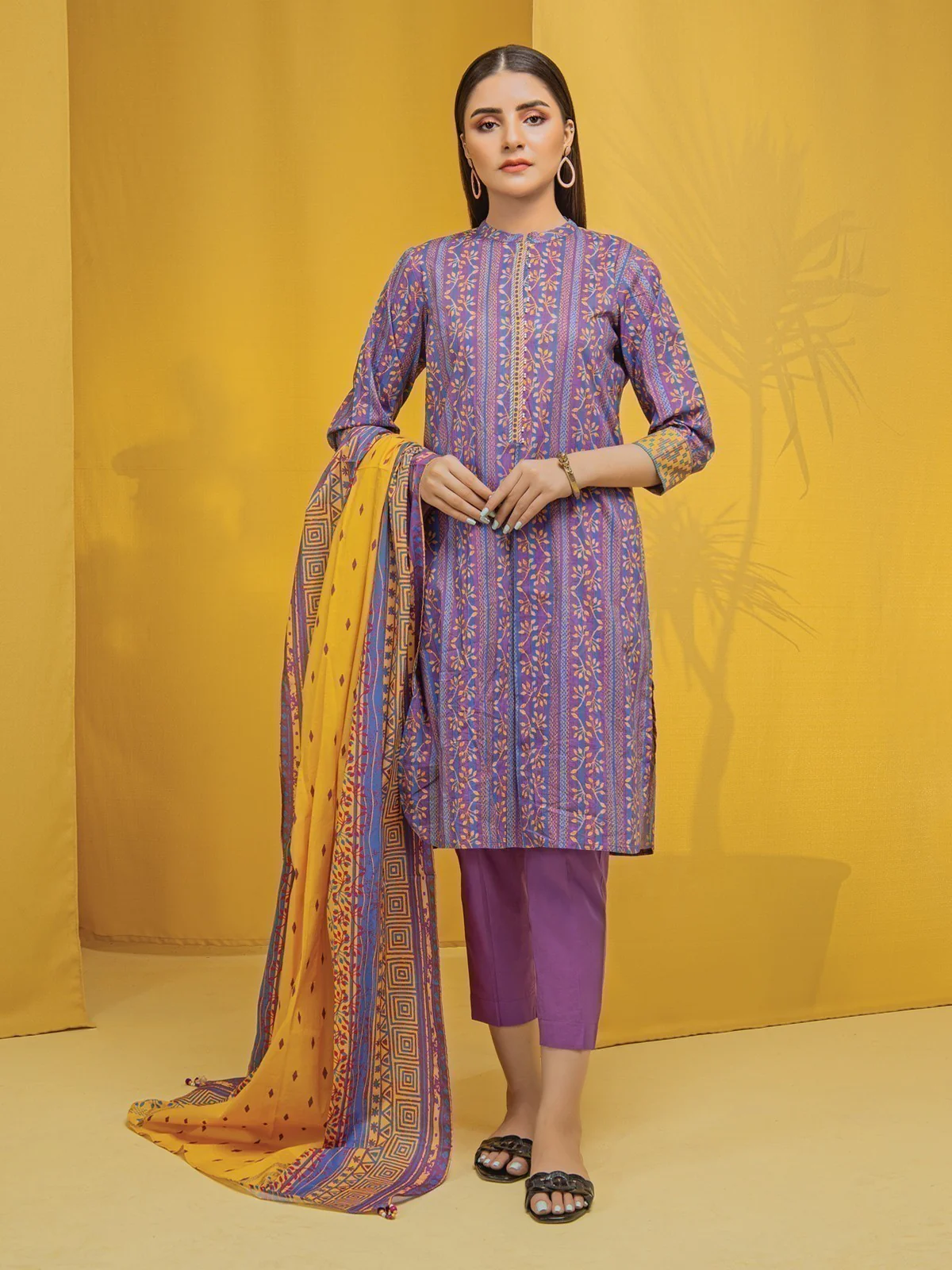 Printed Lawn Suit - EWU22A1-23013