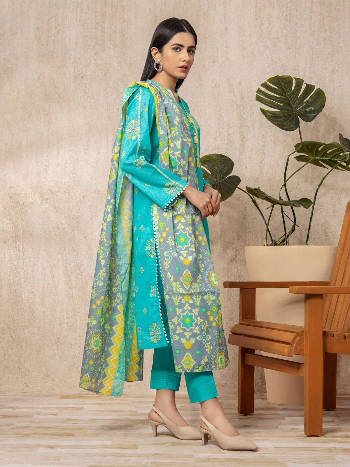 Printed Lawn Suit - EWU22A1-23035