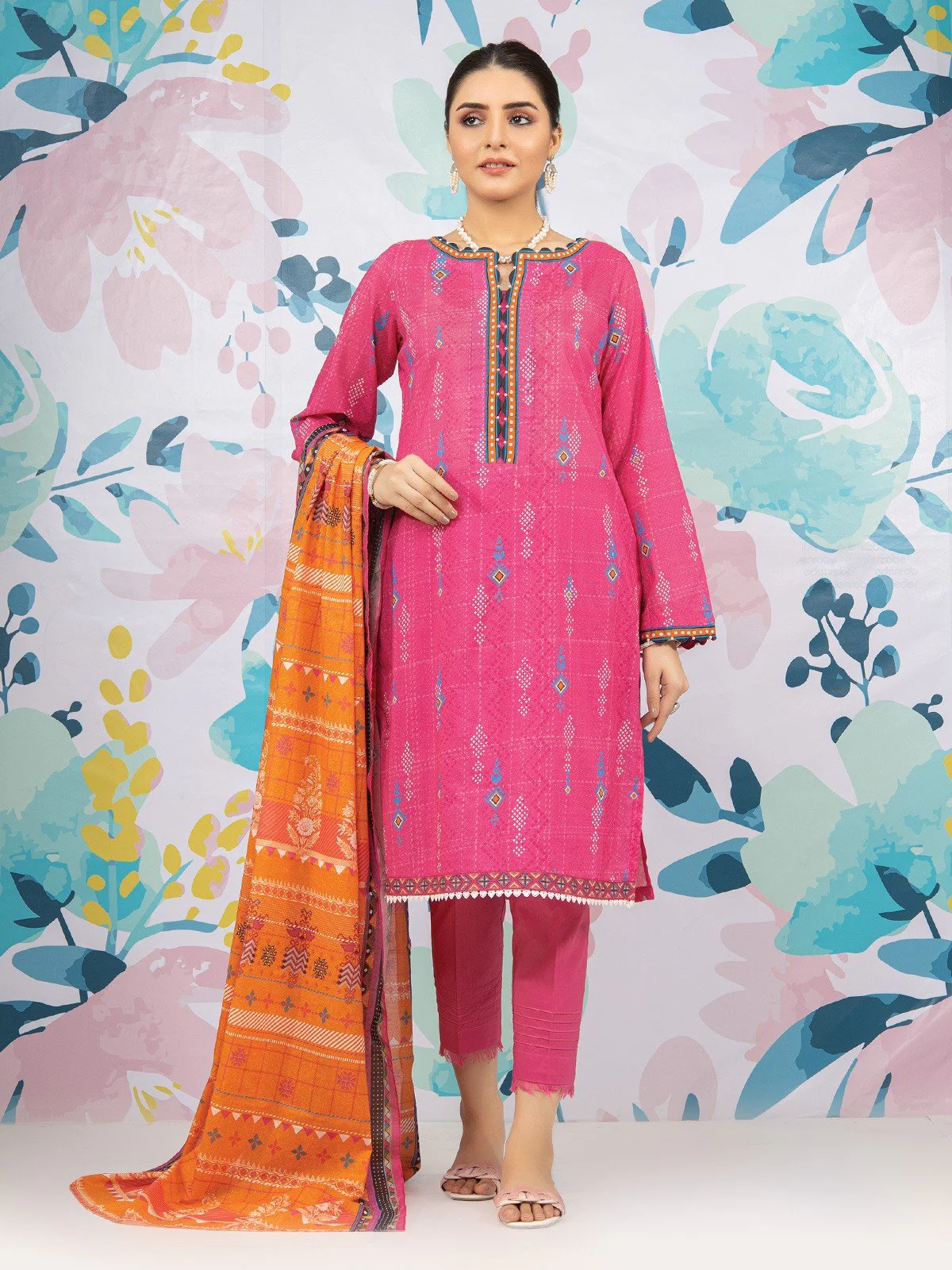Printed Lawn Suit - EWU22A1-23050