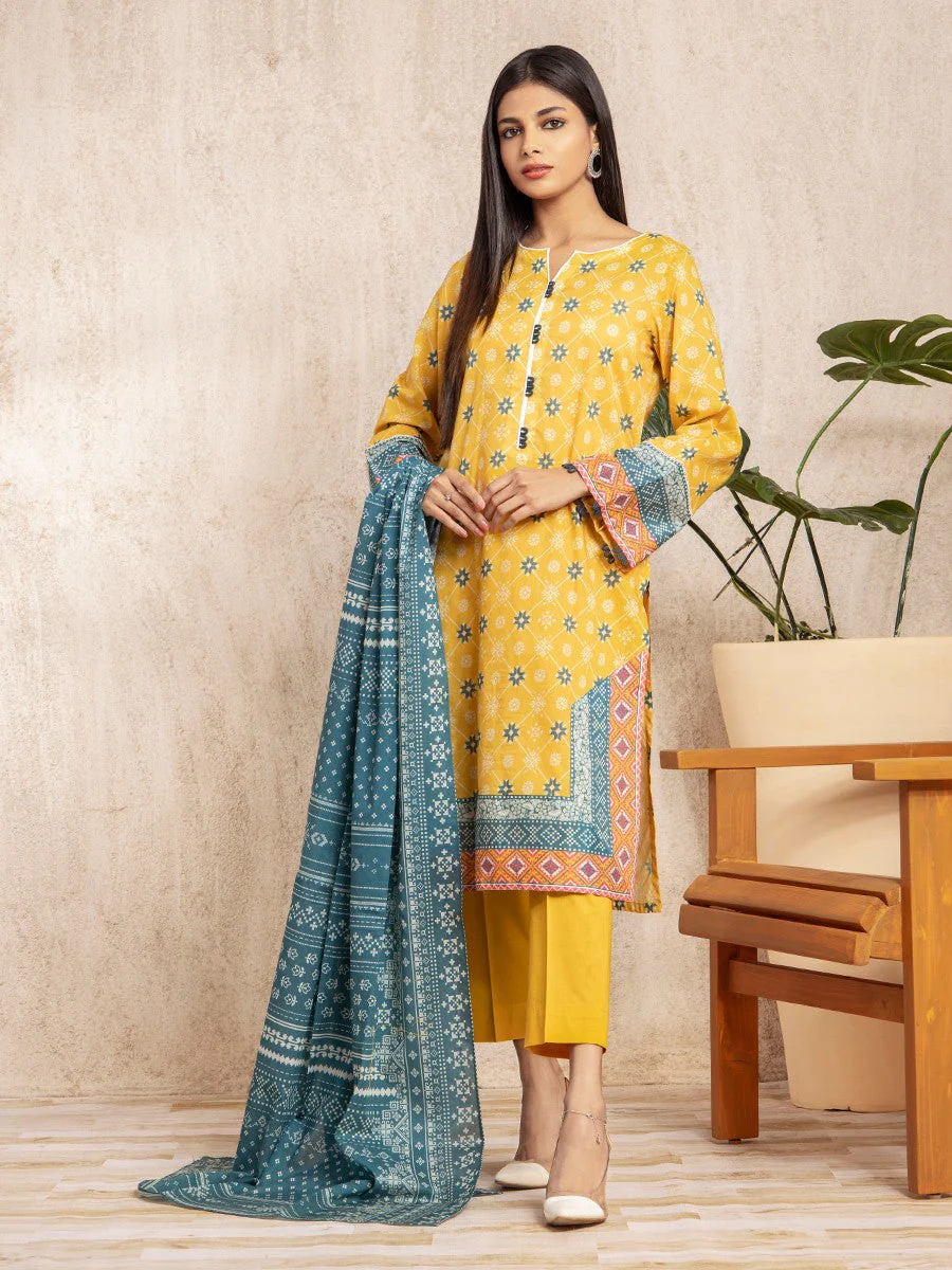 Printed Lawn Shirt Dupatta - EWU22A1-23070SD