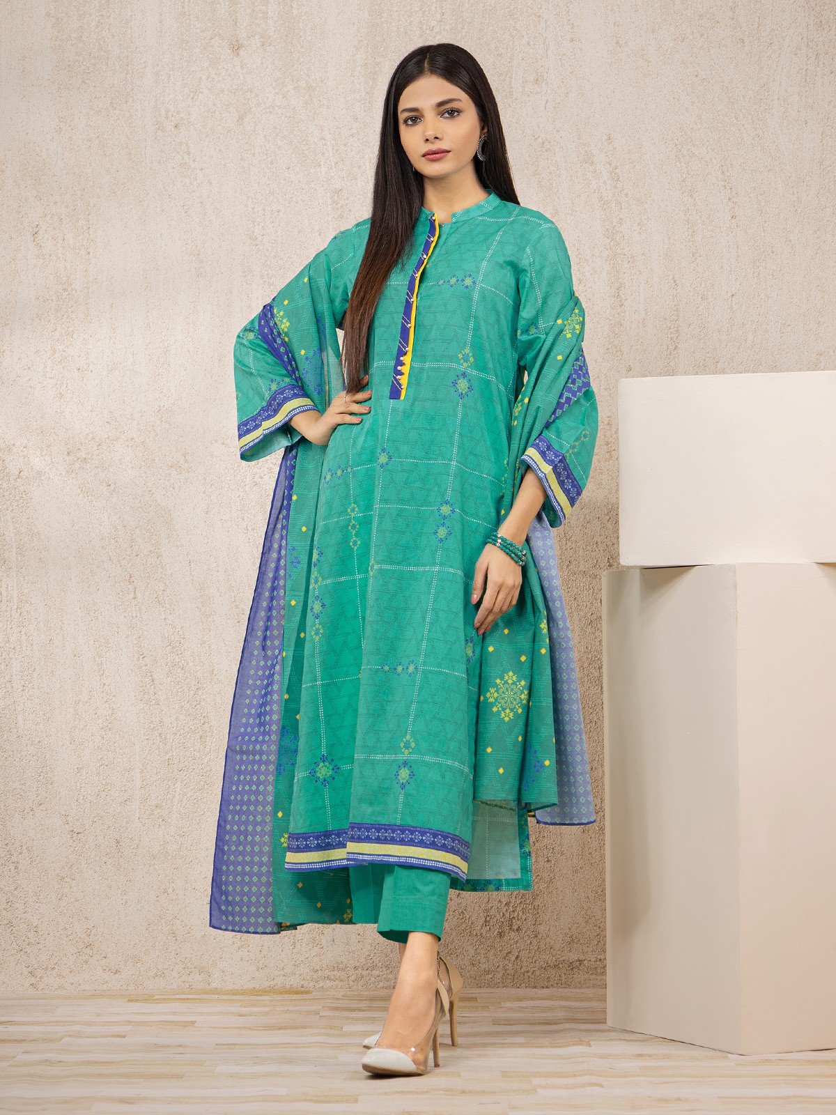 Printed Lawn Suit - EWU22A1-23072