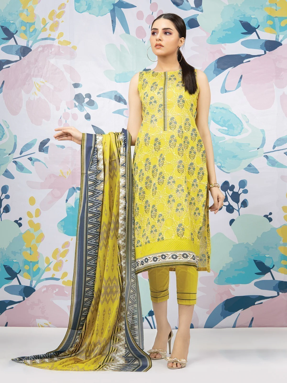 Printed Lawn Suit - EWU22A1-23073