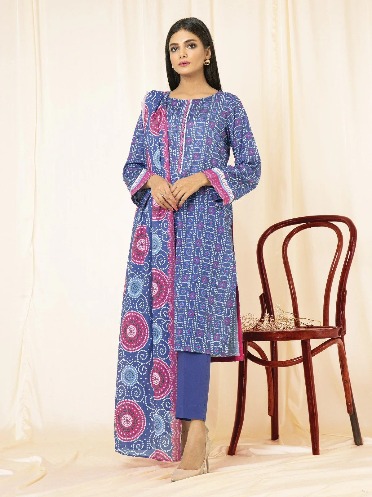 Printed Lawn Shirt Dupatta - EWU22A1-23075SD