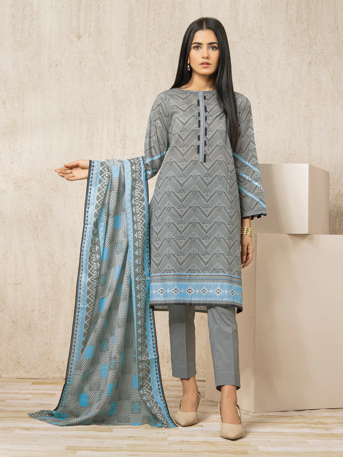 Printed Lawn Shirt - EWU22A1-23079S