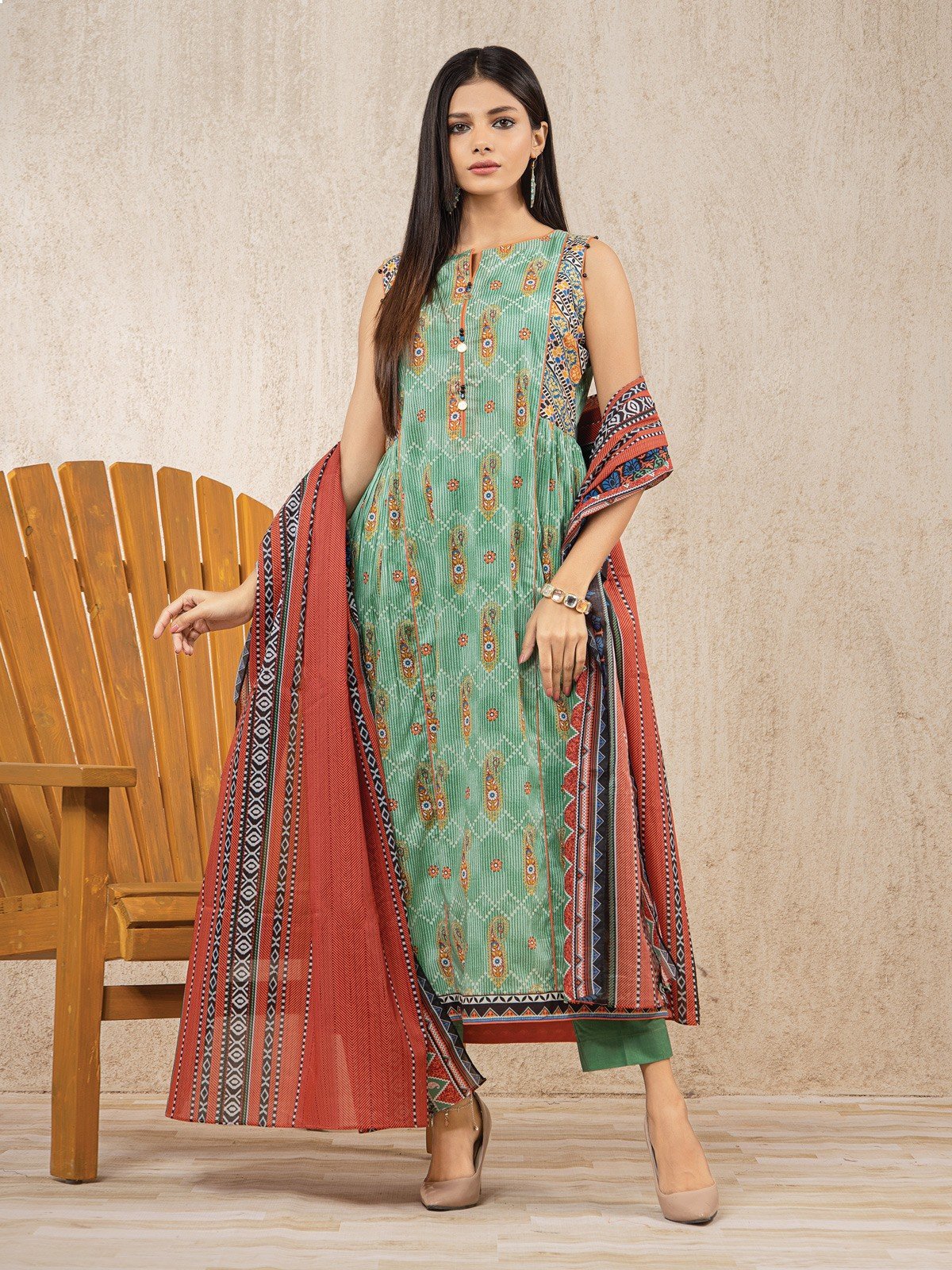 Printed Lawn Suit - EWU22A1-23081