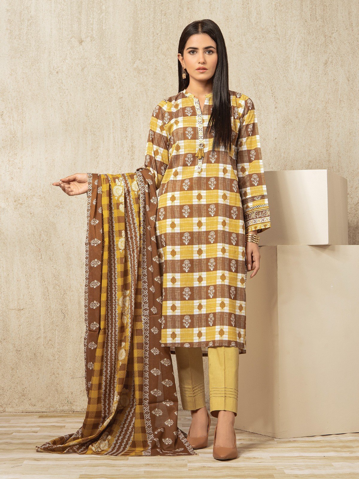 Printed Lawn Suit - EWU22A1-23174