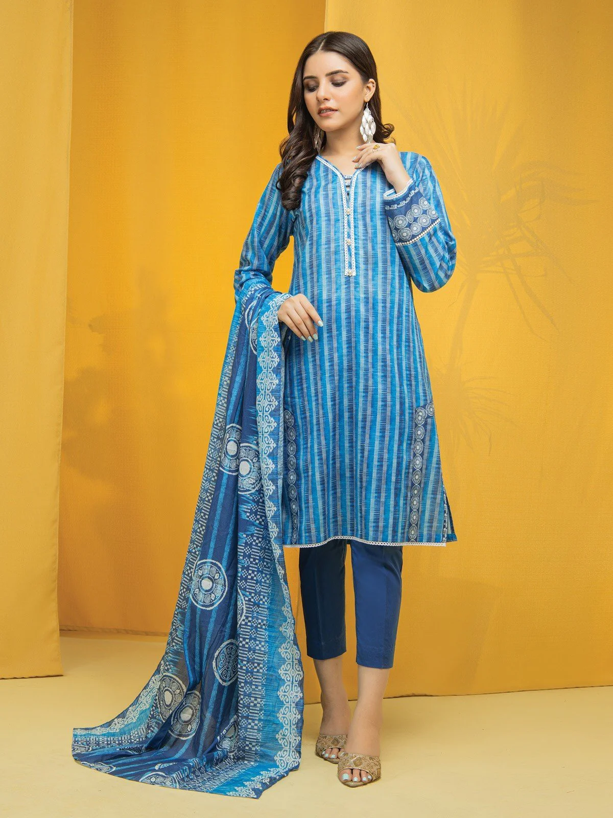 Printed Lawn Suit - EWU22A1-23197