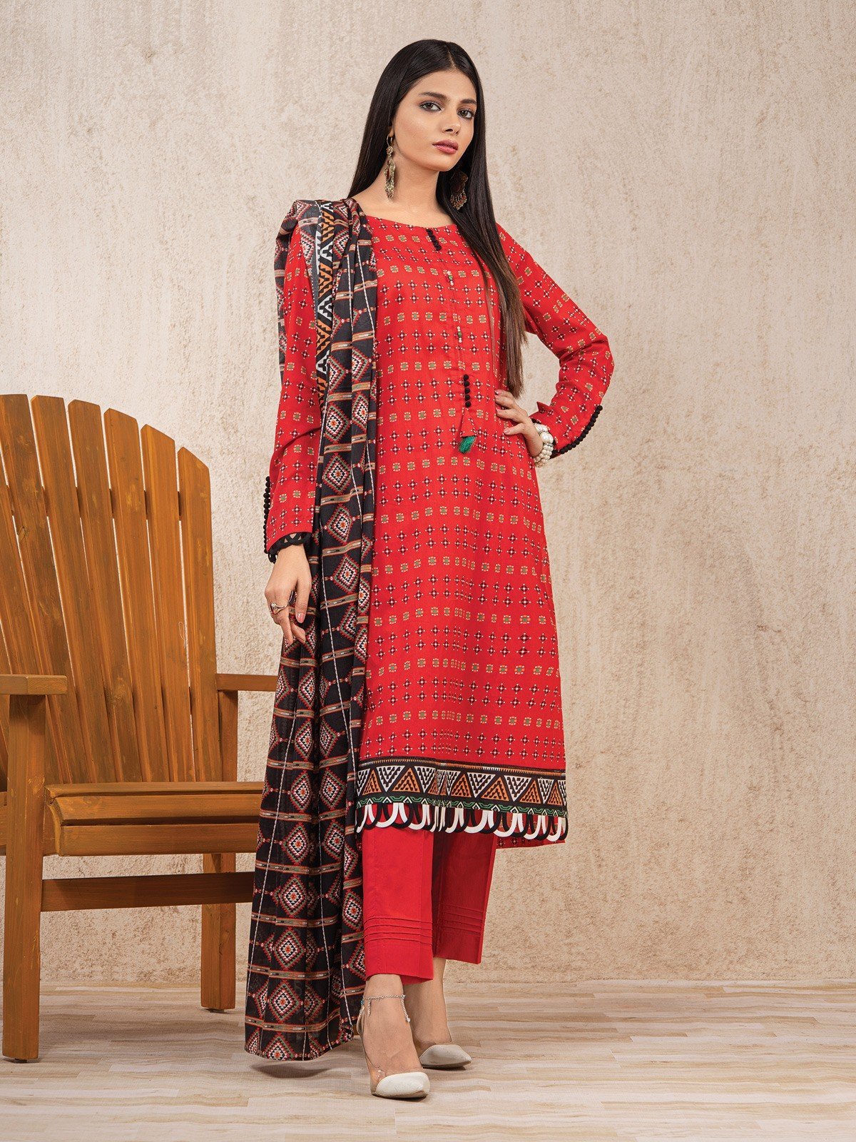 Printed Lawn Suit - EWU22A1-23203
