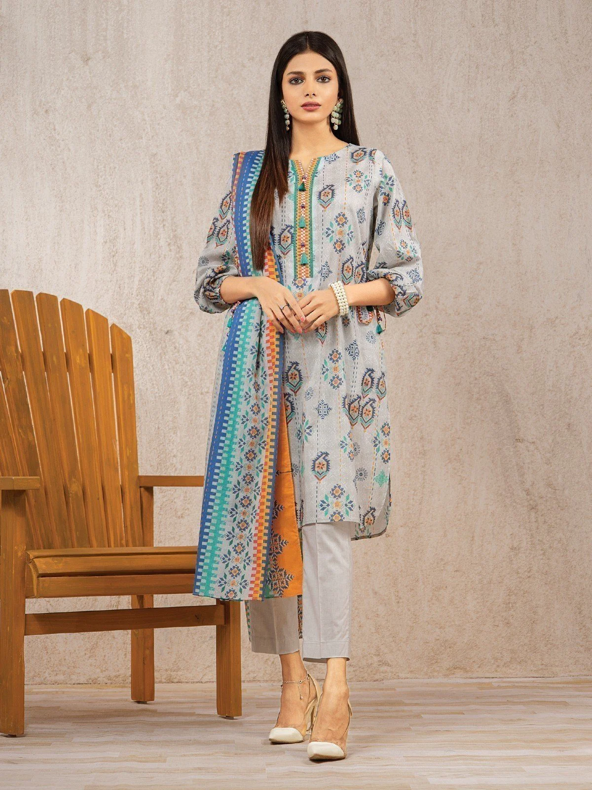 Printed Lawn Suit - EWU22A1-23206