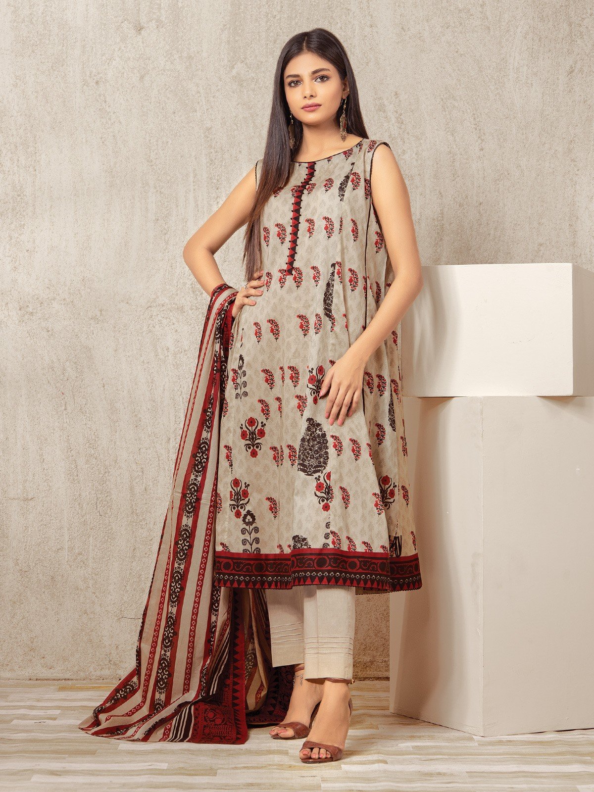 Printed Lawn Suit - EWU22A1-23210