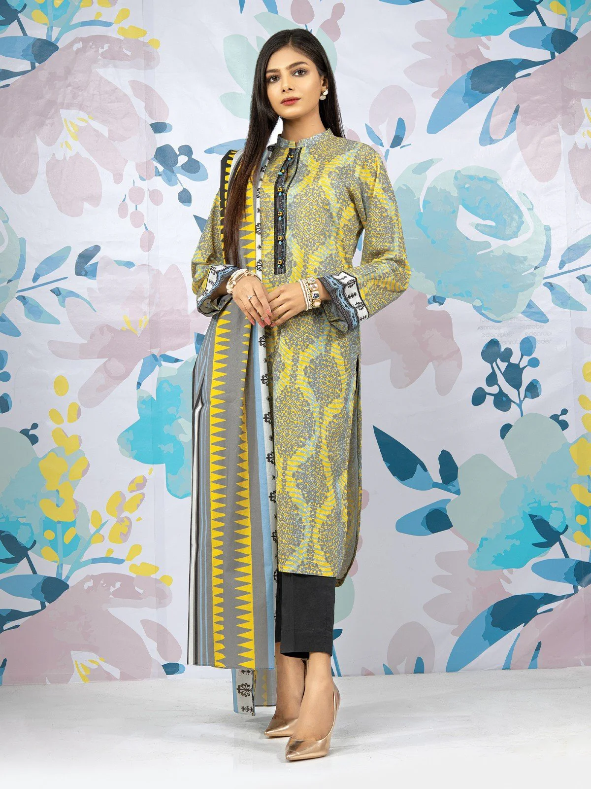 Printed Lawn Shirt Dupatta - EWU22A1-23239
