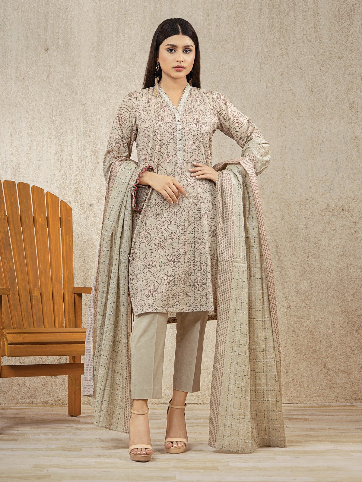 Printed Lawn Suit - EWU22A1-23394