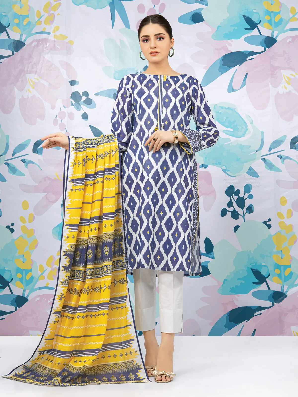 Printed Lawn Shirt Dupatta - EWU22A1-23405SD