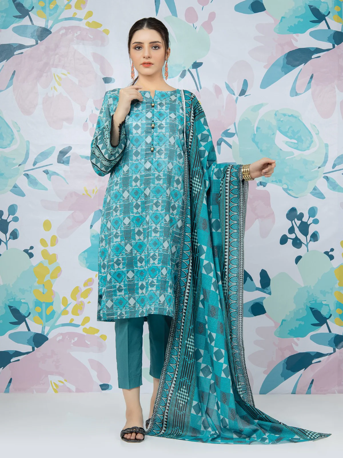 Printed Lawn Suit - EWU22A1-23413