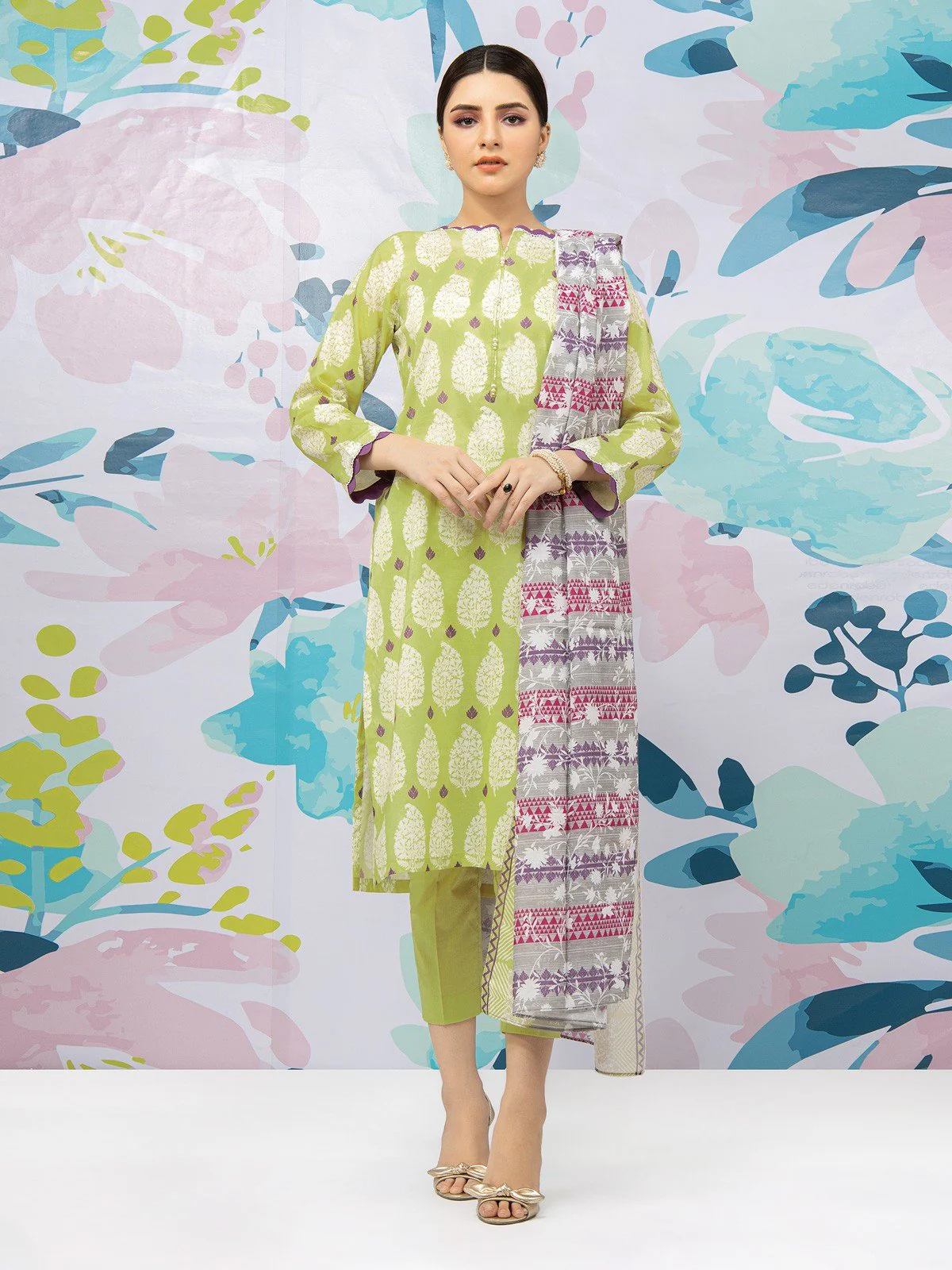Printed Lawn Suit - EWU22A1-23415