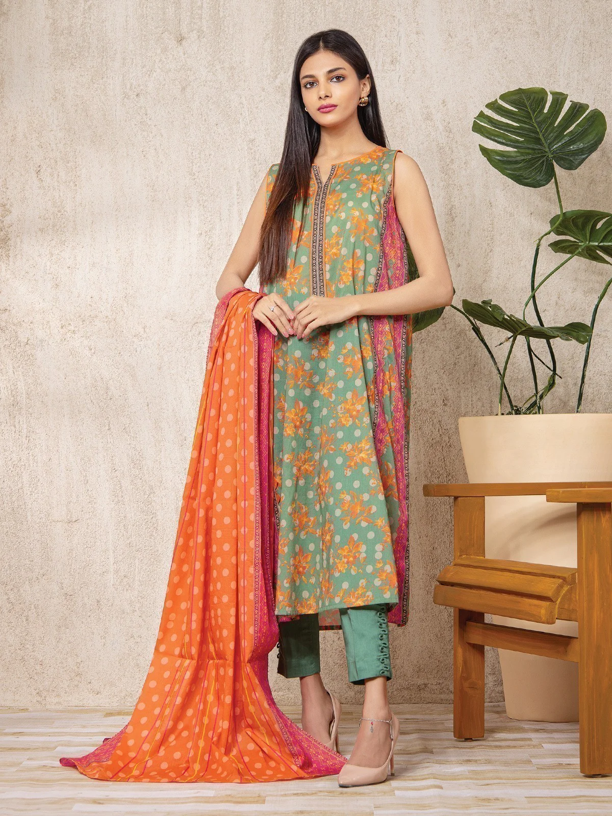 Printed Lawn Suit - EWU22A1-23423