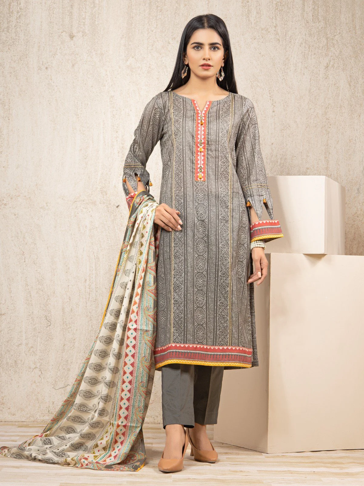 Printed Lawn Suit - EWU22A1-23432