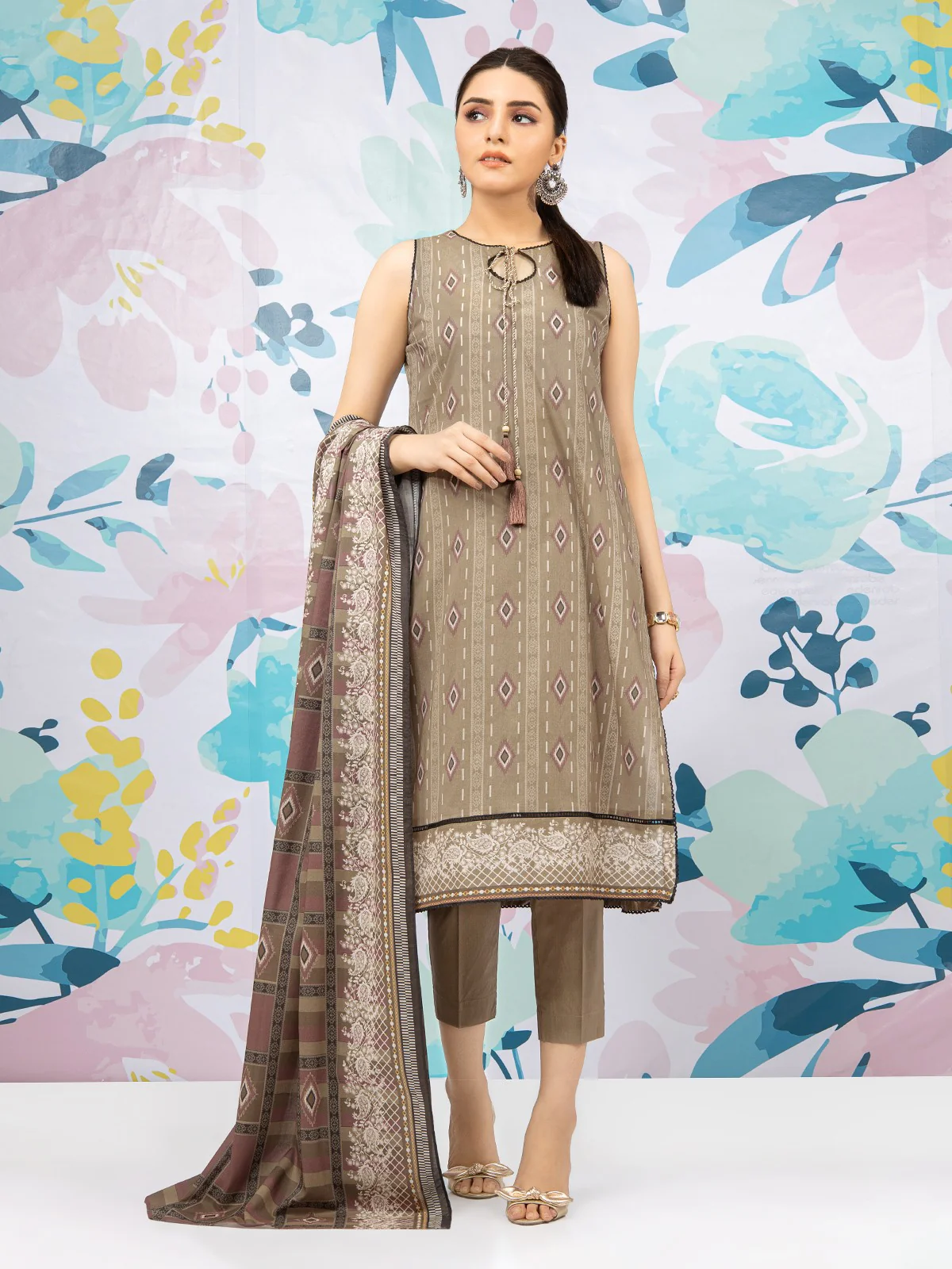 Printed Lawn Suit - EWU22A1-23437