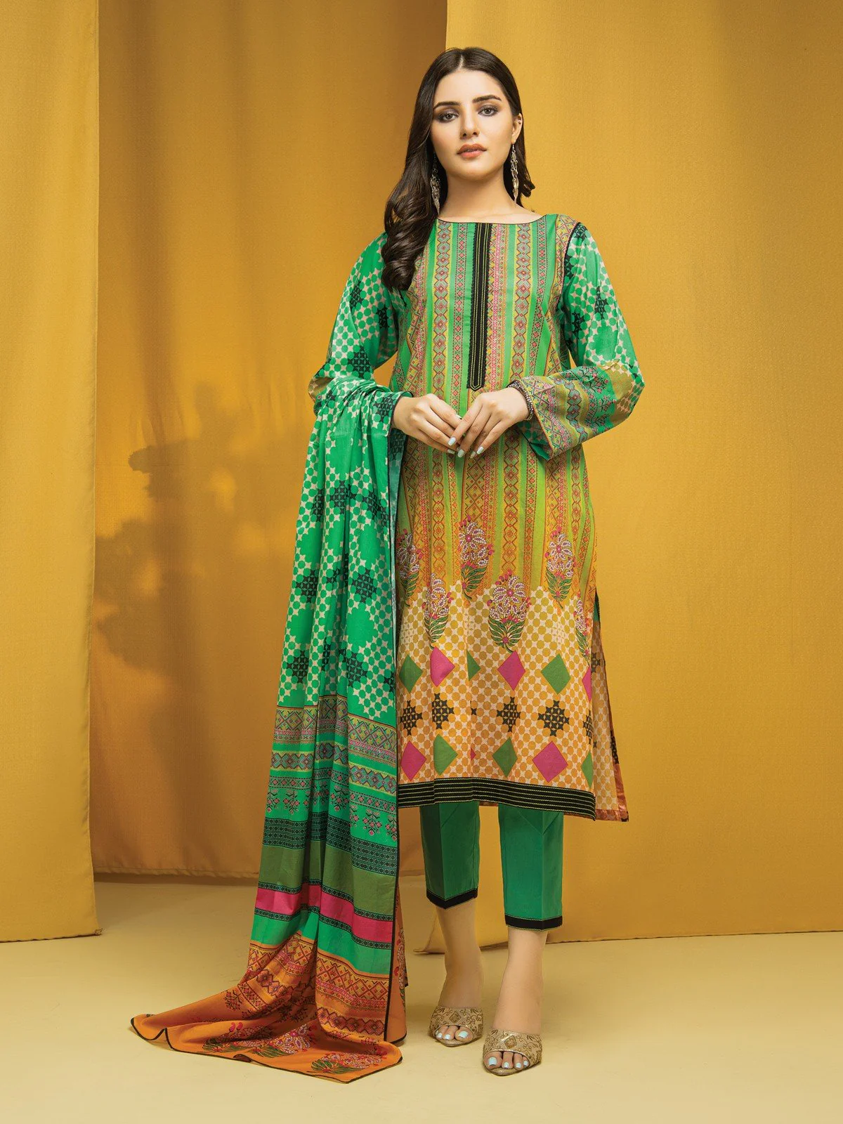 Printed Lawn Shirt Dupatta - EWU22A1-23472SD