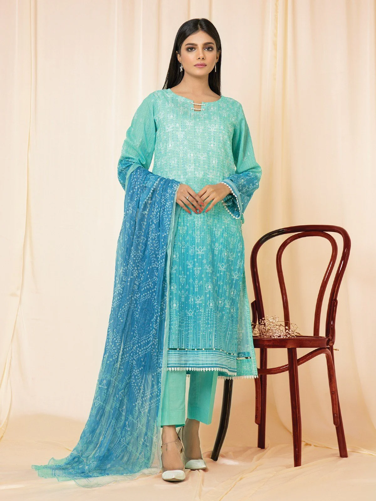 Printed Lawn Suit - EWU22A2-23498