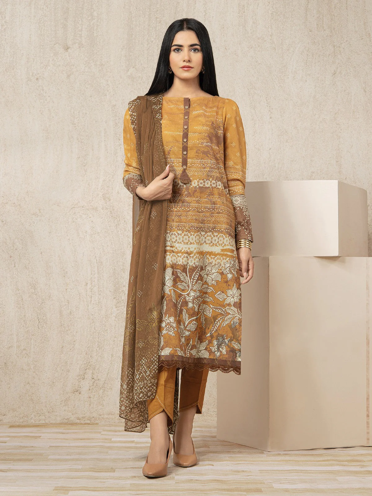 Printed Lawn Shirt Dupatta - EWU22A2-23503SD