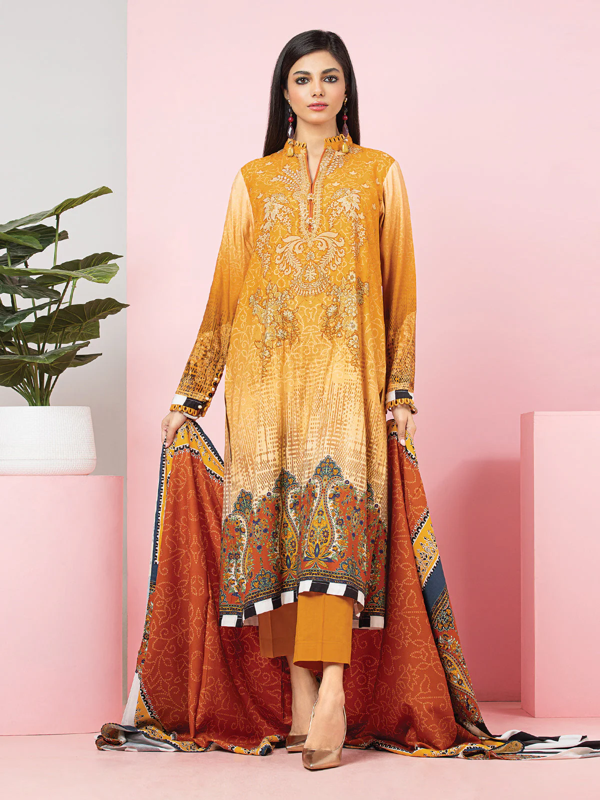 Printed Viscose Suit - EWU22A4-24018XXL