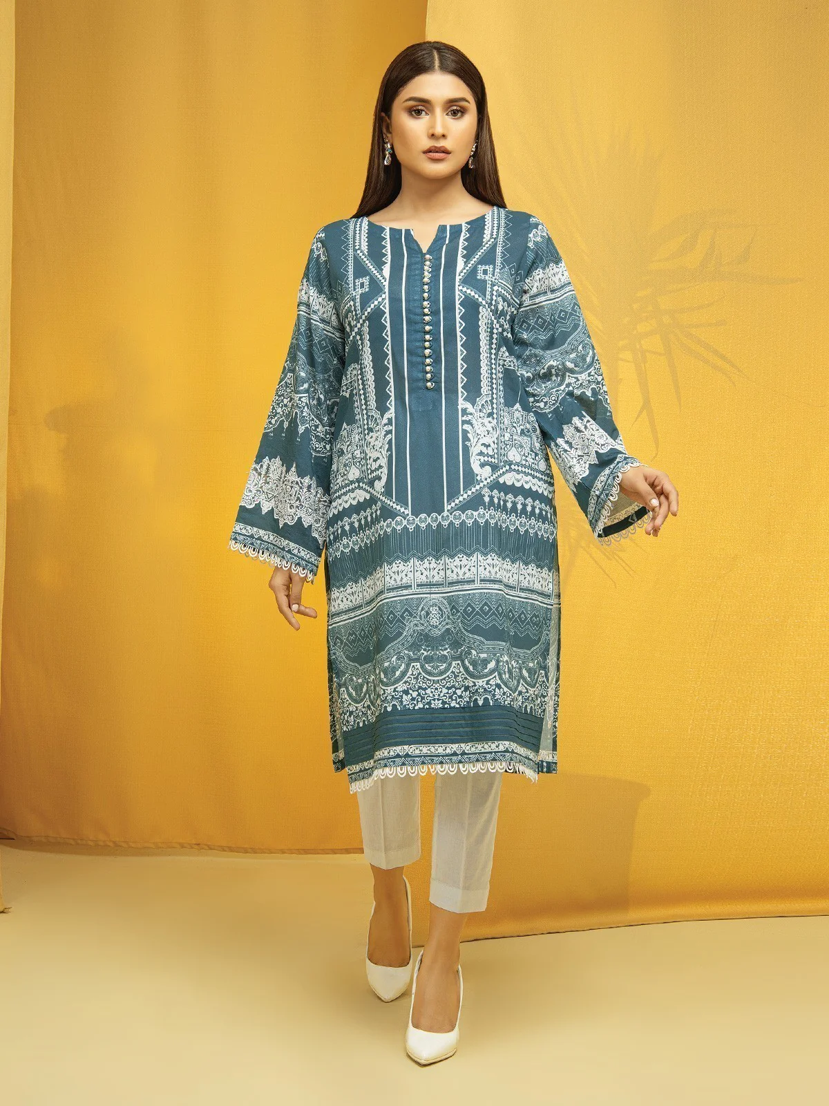 Embroidered Lawn Shirt - EWU22V1-23543